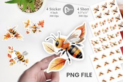 Autumn Bee Watercolor Sticker Product Image 1