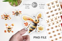 Autumn Bee Watercolor Sticker Product Image 1