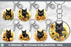 Bundle of six Watercolor Cats Keychain designs.