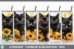 Bundle of six Watercolor Cats Tumbler designs.