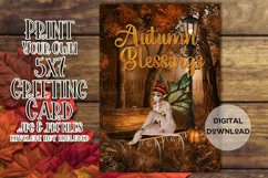 Fantasy Fairy Autumn Blessings 5x7 Printable Greeting Card Product Image 1