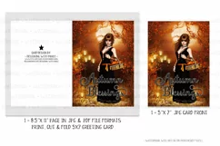 Autumn Blessings Pumpkin Girl 5x7 Printable Greeting Card Product Image 2