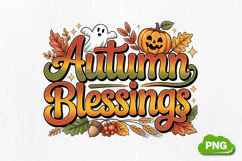 Autumn Blessings PNG | Fall PNG | Autumn PNG Product Image 1
