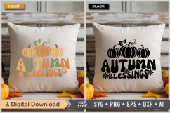 Autumn Blessings SVG File | Fall Retro SVG Product Image 3