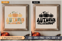 Autumn Blessings SVG File | Fall Retro SVG Product Image 5