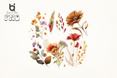 Autumn Blooms watercolor flowers Sublimation PNG Bundle Product Image 3