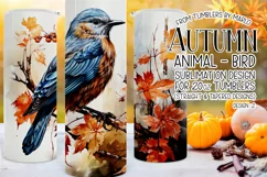 Autumn Tumbler Sublimation, Autumn Animal, Bird Tumbler, d2 Product Image 1