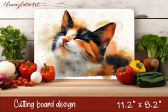Cute Kitchen Cutting Board Sublimation Design | cats Product Image 1