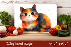 Cute Kitchen Cutting Board Sublimation Design | cats Product Image 1