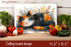 Cute Kitchen Cutting Board Sublimation Design | cats Product Image 1