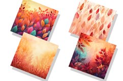 Autumn Boho Ombre backgrounds Watercolor Clipart Bundle Product Image 4