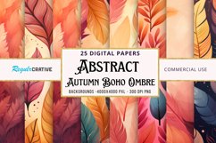 Autumn Boho Ombre backgrounds Watercolor Clipart Bundle Product Image 1