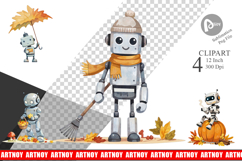 Autumn Bot Friends Clipart Product Image 1