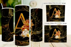 Fall Tumbler | Monogram A Autumn Gnome 20oz Tumbler Design Product Image 2