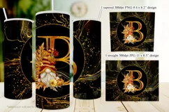 Fall Tumbler | Monogram B Autumn Gnome 20oz Tumbler Design Product Image 2