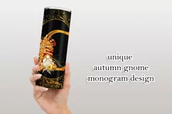 Fall Tumbler | Monogram C Autumn Gnome 20oz Tumbler Design Product Image 3