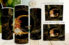 Fall Tumbler | Monogram G Autumn Gnome 20oz Tumbler Design Product Image 2