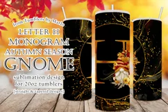 Fall Tumbler | Monogram H Autumn Gnome 20oz Tumbler Design Product Image 1