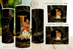 Fall Tumbler | Monogram J Autumn Gnome 20oz Tumbler Design Product Image 2