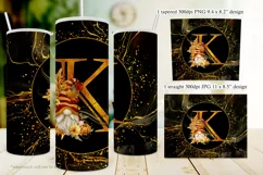 Fall Tumbler | Monogram K Autumn Gnome 20oz Tumbler Design Product Image 2