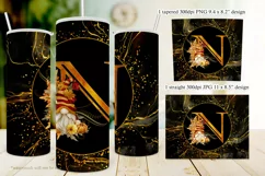 Fall Tumbler | Monogram N Autumn Gnome 20oz Tumbler Design Product Image 2