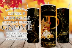 Fall Tumbler | Monogram P Autumn Gnome 20oz Tumbler Design Product Image 1
