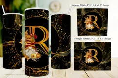 Fall Tumbler | Monogram R Autumn Gnome 20oz Tumbler Design Product Image 2
