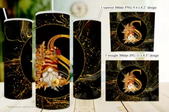 Fall Tumbler | Monogram S Autumn Gnome 20oz Tumbler Design Product Image 2