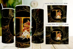 Fall Tumbler | Monogram T Autumn Gnome 20oz Tumbler Design Product Image 2