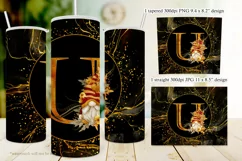 Fall Tumbler | Monogram U Autumn Gnome 20oz Tumbler Design Product Image 2