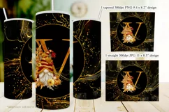 Fall Tumbler | Monogram V Autumn Gnome 20oz Tumbler Design Product Image 2