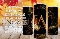 Fall Tumbler | Monogram W Autumn Gnome 20oz Tumbler Design Product Image 1