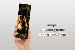 Fall Tumbler | Monogram W Autumn Gnome 20oz Tumbler Design Product Image 3