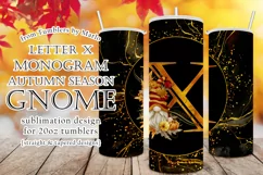 Fall Tumbler | Monogram X Autumn Gnome 20oz Tumbler Design Product Image 1