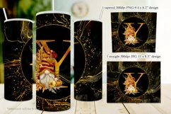 Fall Tumbler | Monogram Y Autumn Gnome 20oz Tumbler Design Product Image 2
