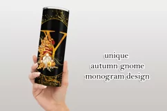 Fall Tumbler | Monogram Y Autumn Gnome 20oz Tumbler Design Product Image 3