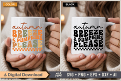 Autumn Breeze &amp; Pumpkins Please SVG File | Fall Retro SVG Product Image 4