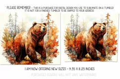 Autumn Tumbler Sublimation, Autumn Animal, Bear Tumbler, d4 Product Image 2
