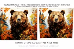 Autumn Tumbler Sublimation, Autumn Animal, Bear Tumbler, d5 Product Image 2