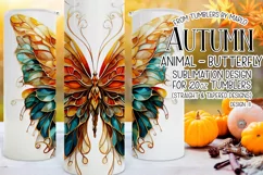 Autumn Tumbler Sublimation, Autumn Butterfly Tumbler, d11 Product Image 1