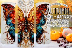 Autumn Tumbler Sublimation, Autumn Butterfly Tumbler, d12 Product Image 1