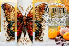 Autumn Tumbler Sublimation, Autumn Butterfly Tumbler, d7 Product Image 1