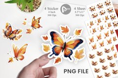 Autumn Butterfly Watercolor Sticker Product Image 1