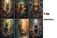 Autumn cat with leaves Product Image 2