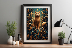 Autumn cat with leaves Product Image 3