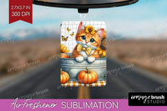 Cute Kitten Air Freshener PNG - Autumn Cat PNG Sublimation Product Image 1