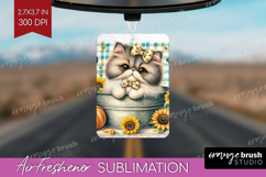 Cute Kitten Air Freshener PNG - Autumn Cat PNG Sublimation Product Image 1