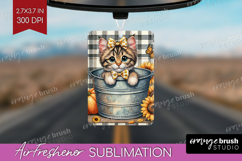 Cute Kitten Air Freshener PNG - Autumn Cat PNG Sublimation Product Image 1