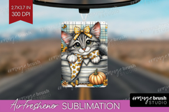 Cute Kitten Air Freshener PNG - Autumn Cat PNG Sublimation Product Image 1