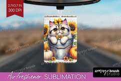 Cute Kitten Air Freshener PNG - Autumn Cat PNG Sublimation Product Image 1
